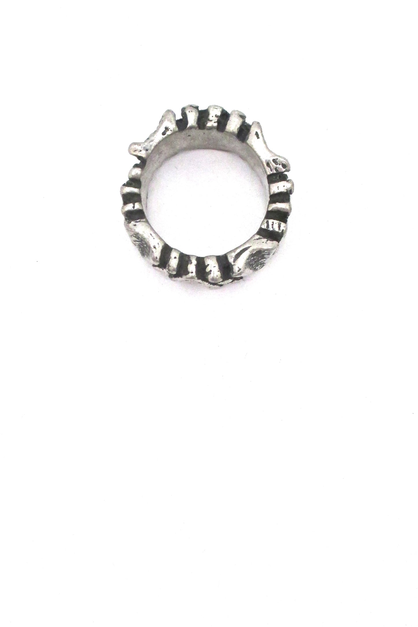 Robert Larin brutalist pewter 'dots' band ring