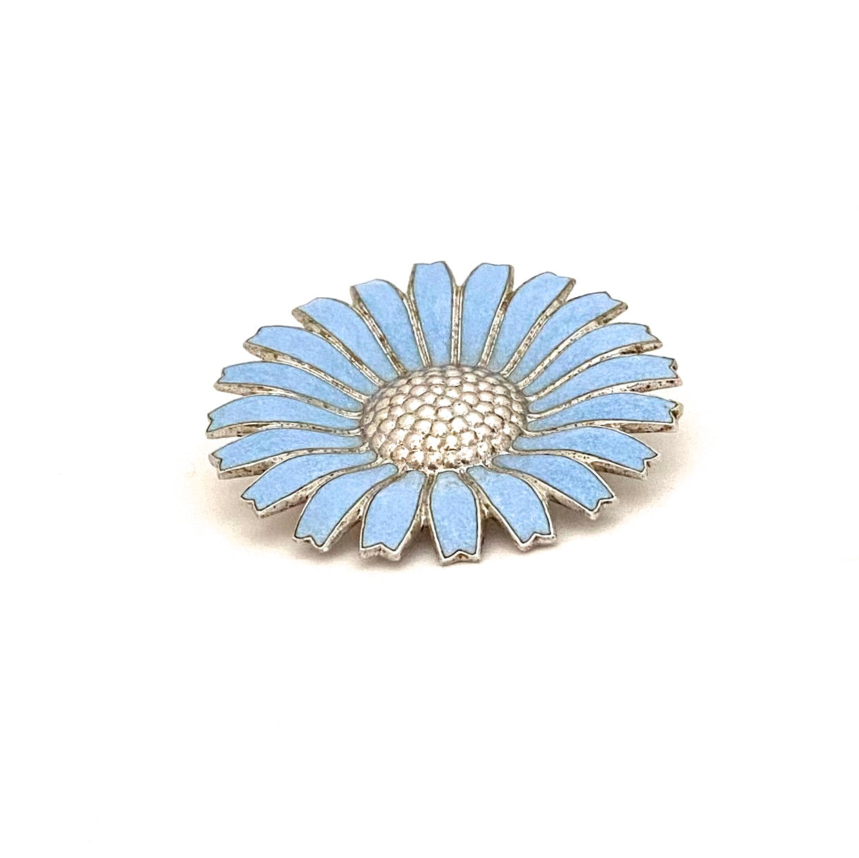 Georg Jensen large daisy brooch ~ pale blue