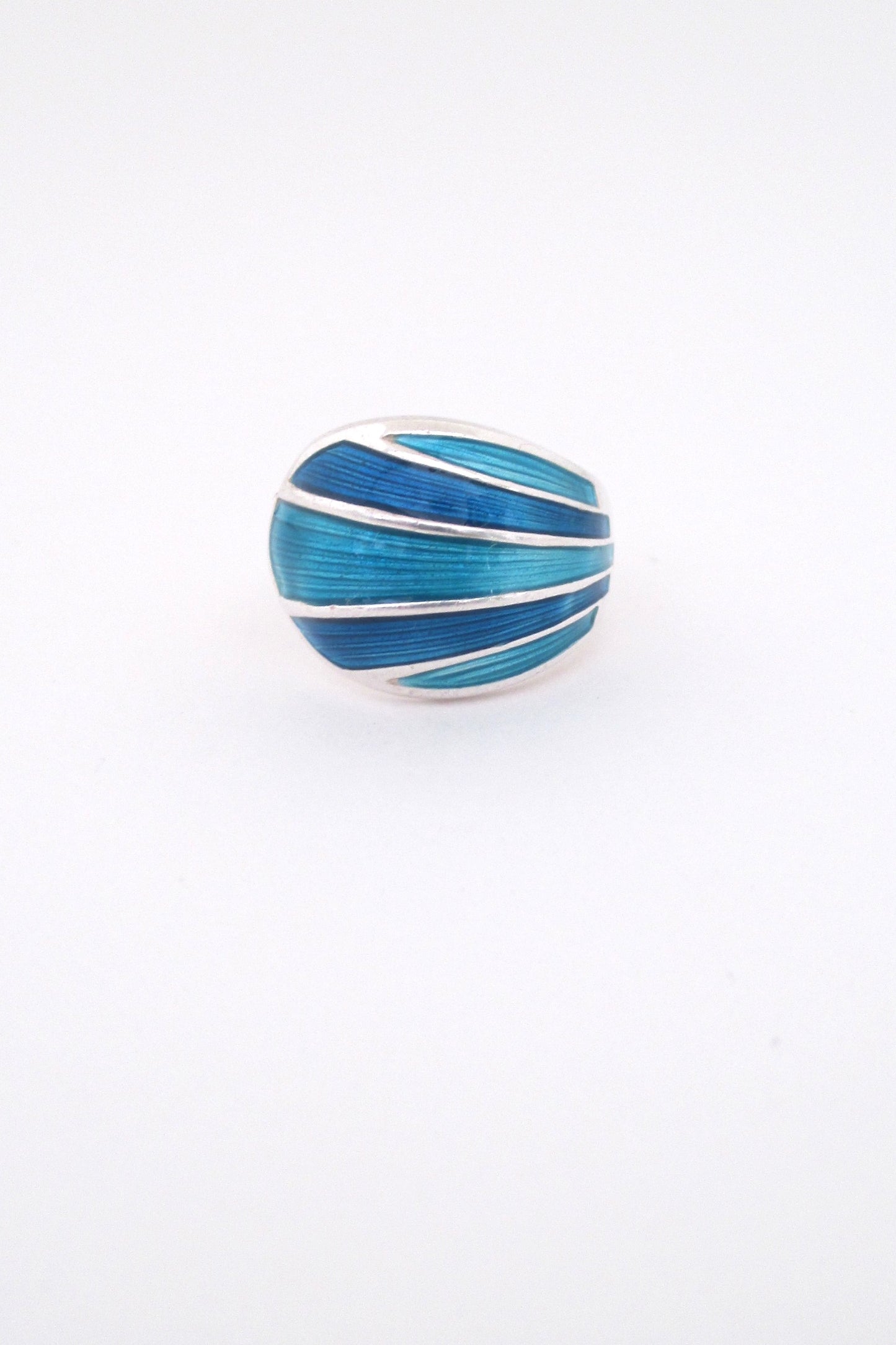 David-Andersen turquoise enamel & silver ring