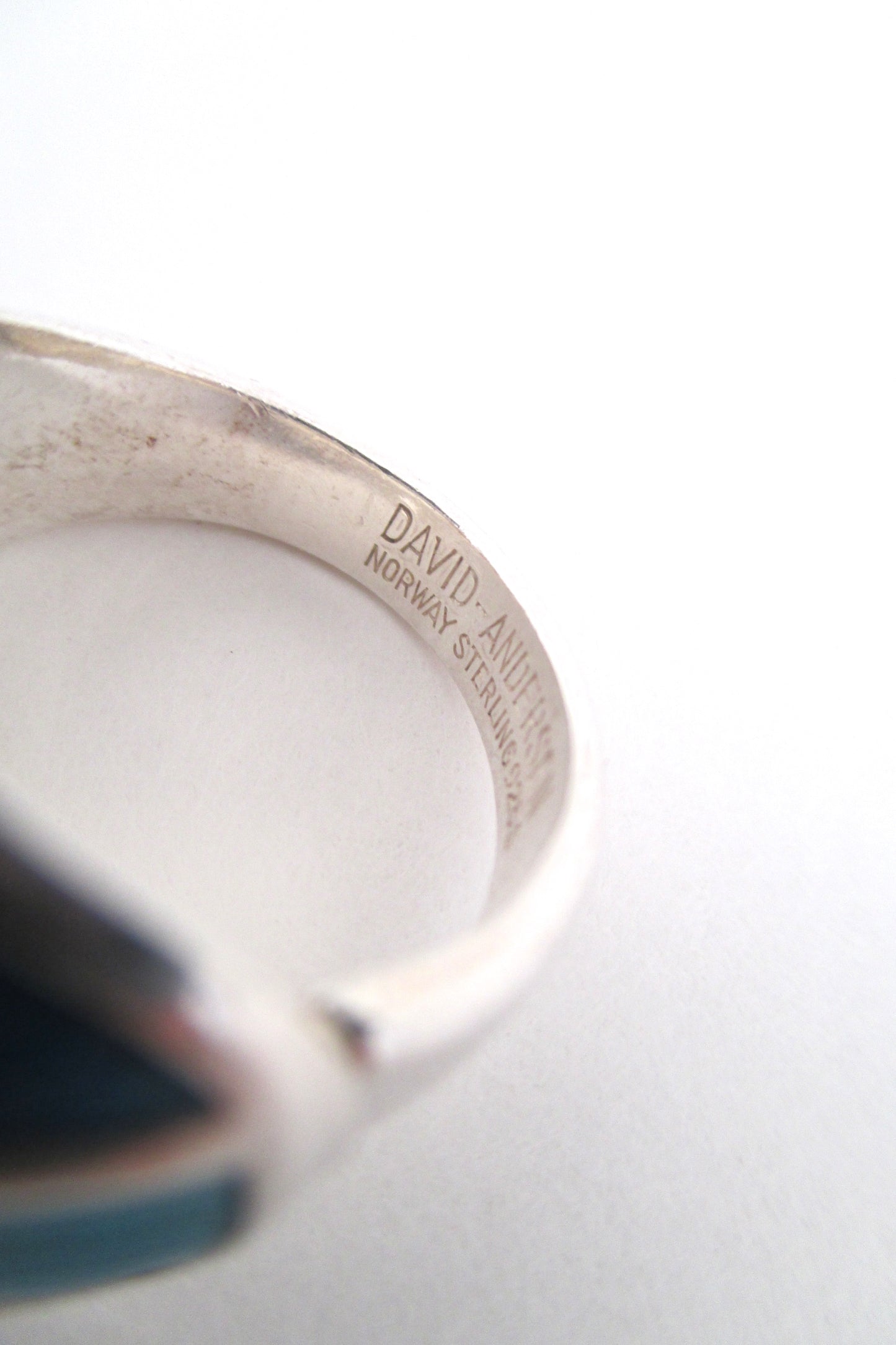 David-Andersen turquoise enamel & silver ring