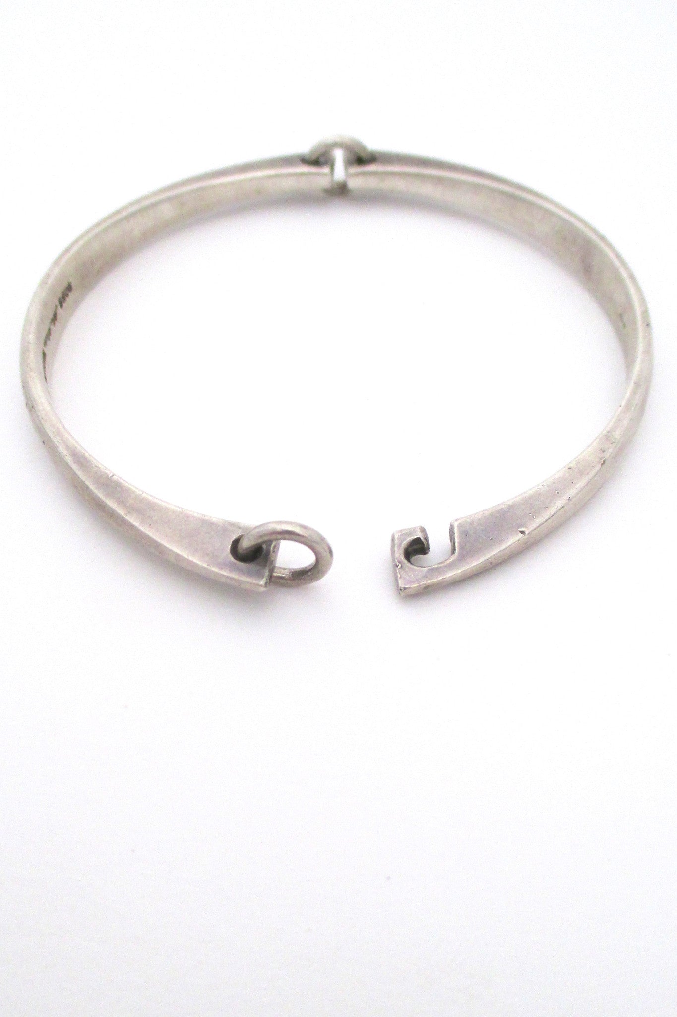 Hans Hansen Denmark Danish Modern mid century sterling silver hinged bracelet