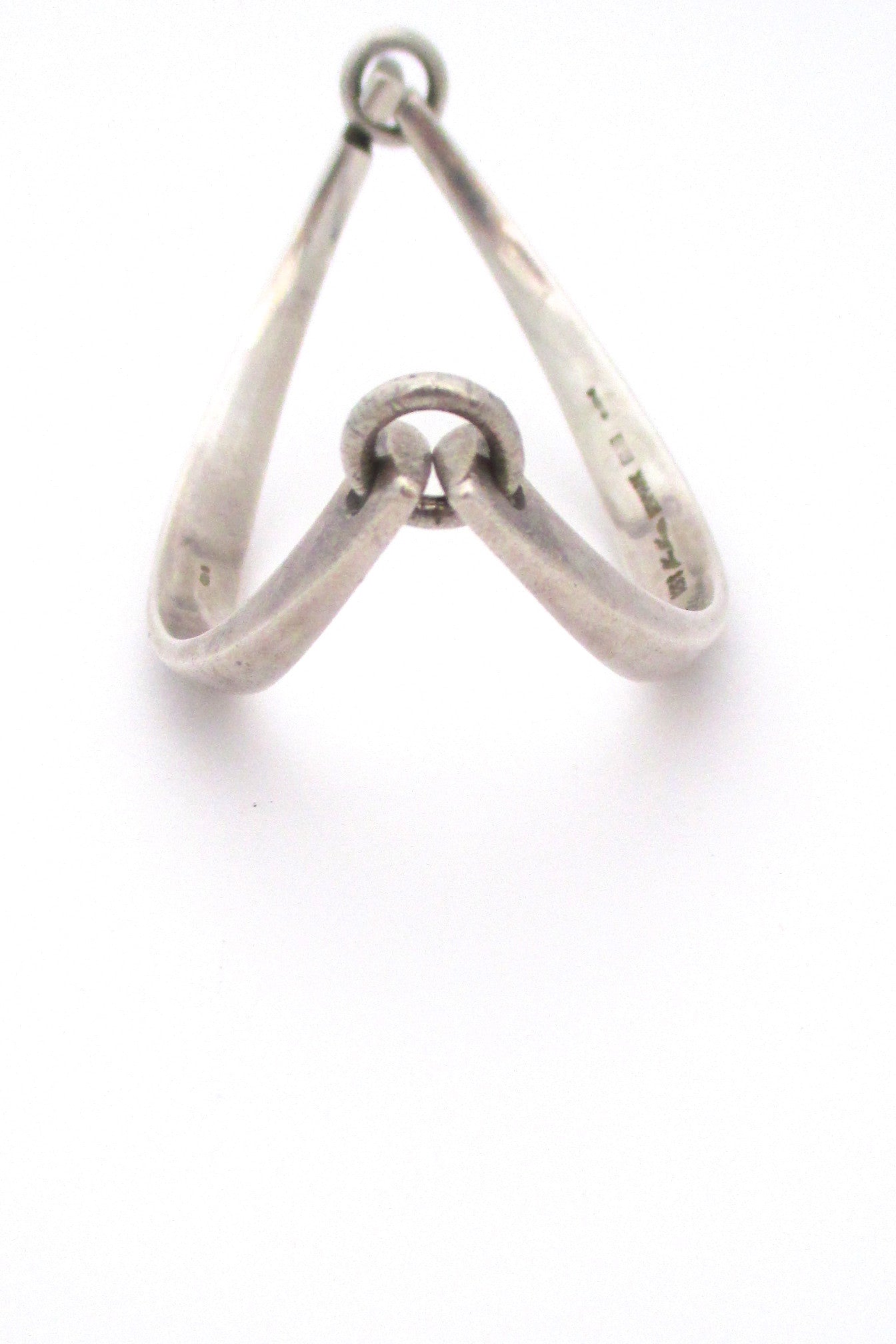 Hans Hansen Denmark Danish Modern mid century sterling silver hinged bracelet at Samantha Howard Vintage