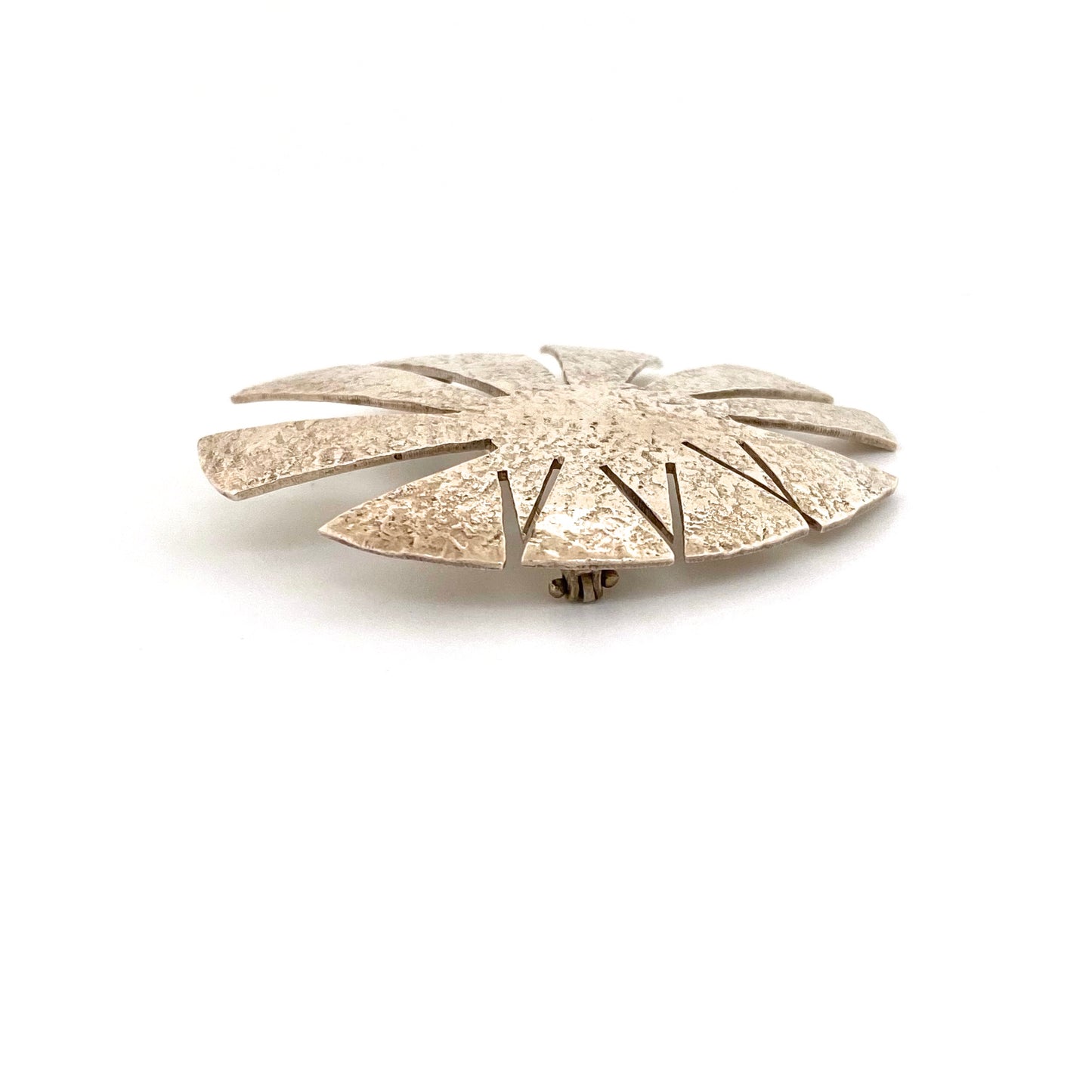 Ed Levin early large textured silver brooch