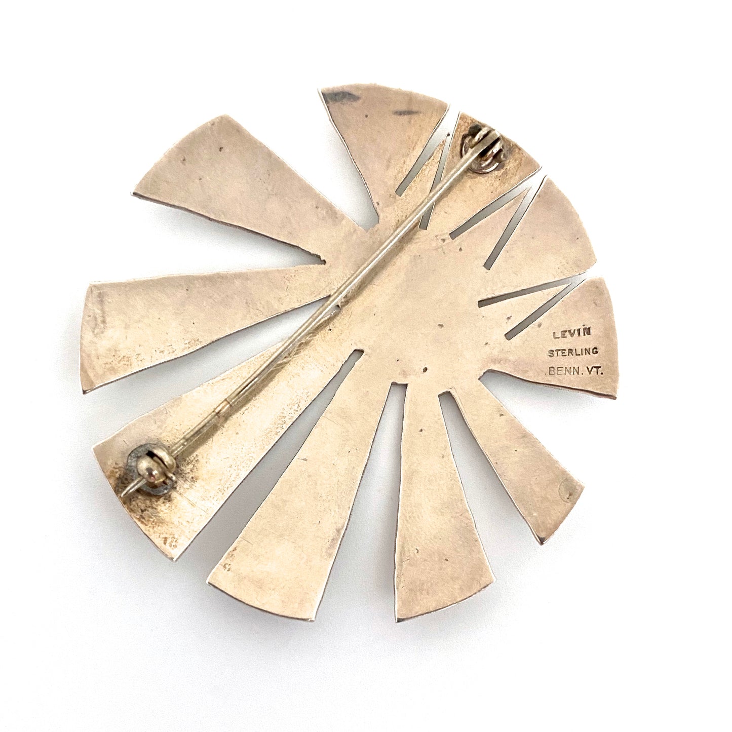 Ed Levin early large textured silver brooch