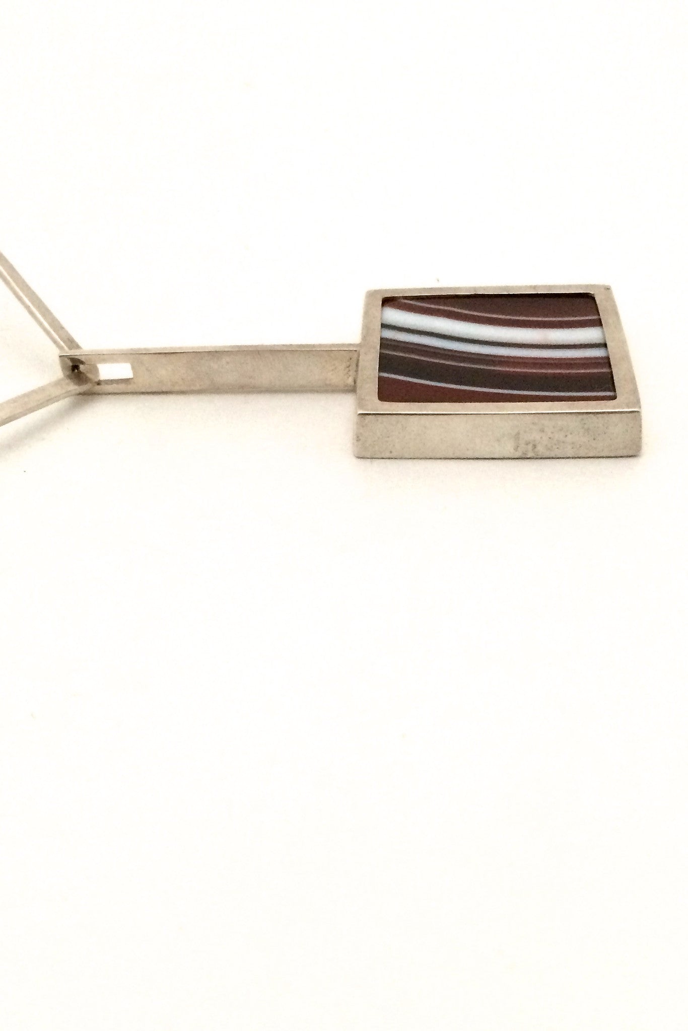 Ake Lindstrom for Bengt Hallberg banded agate & silver set