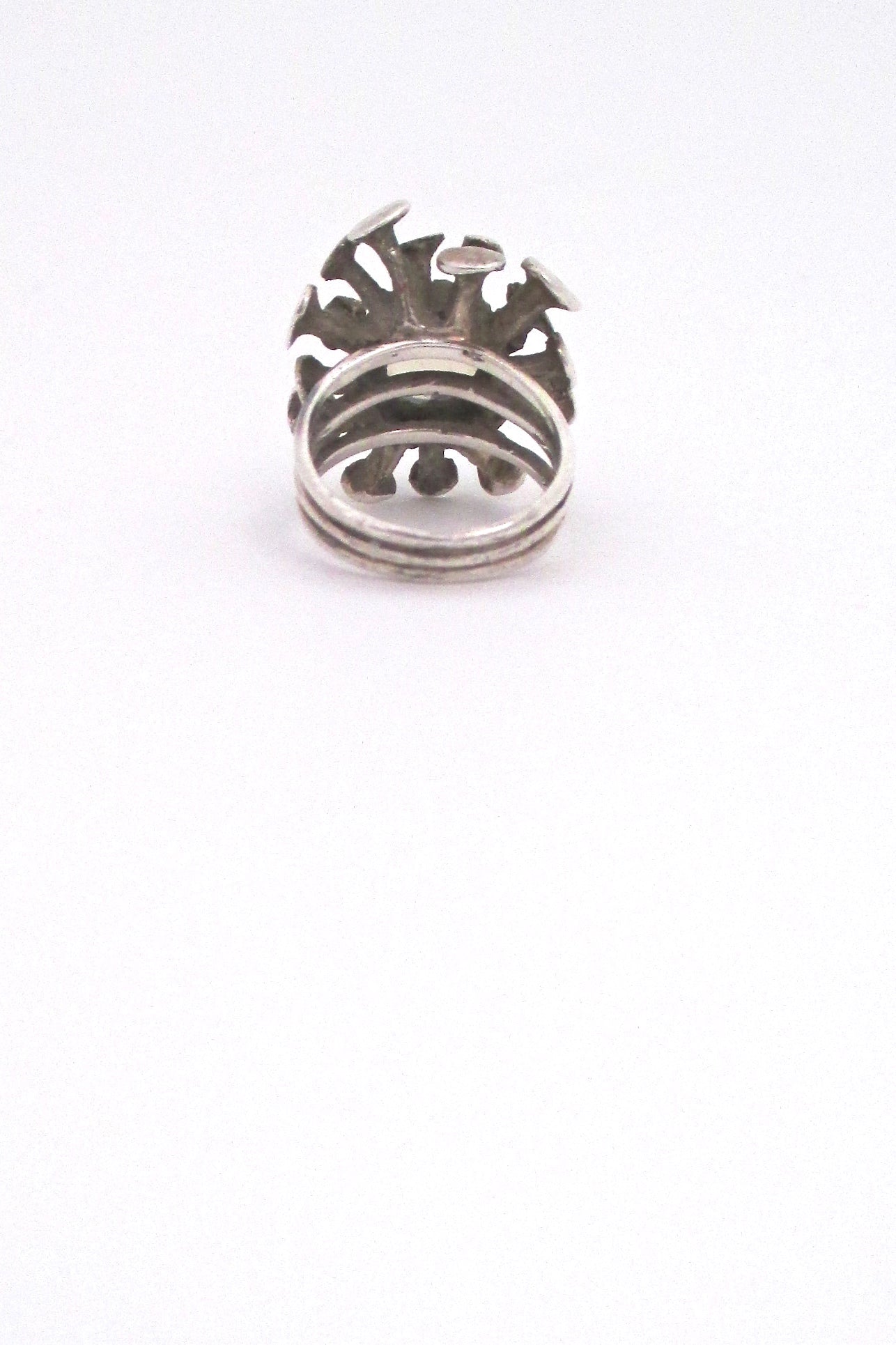 sterling and moonstone atomic ring