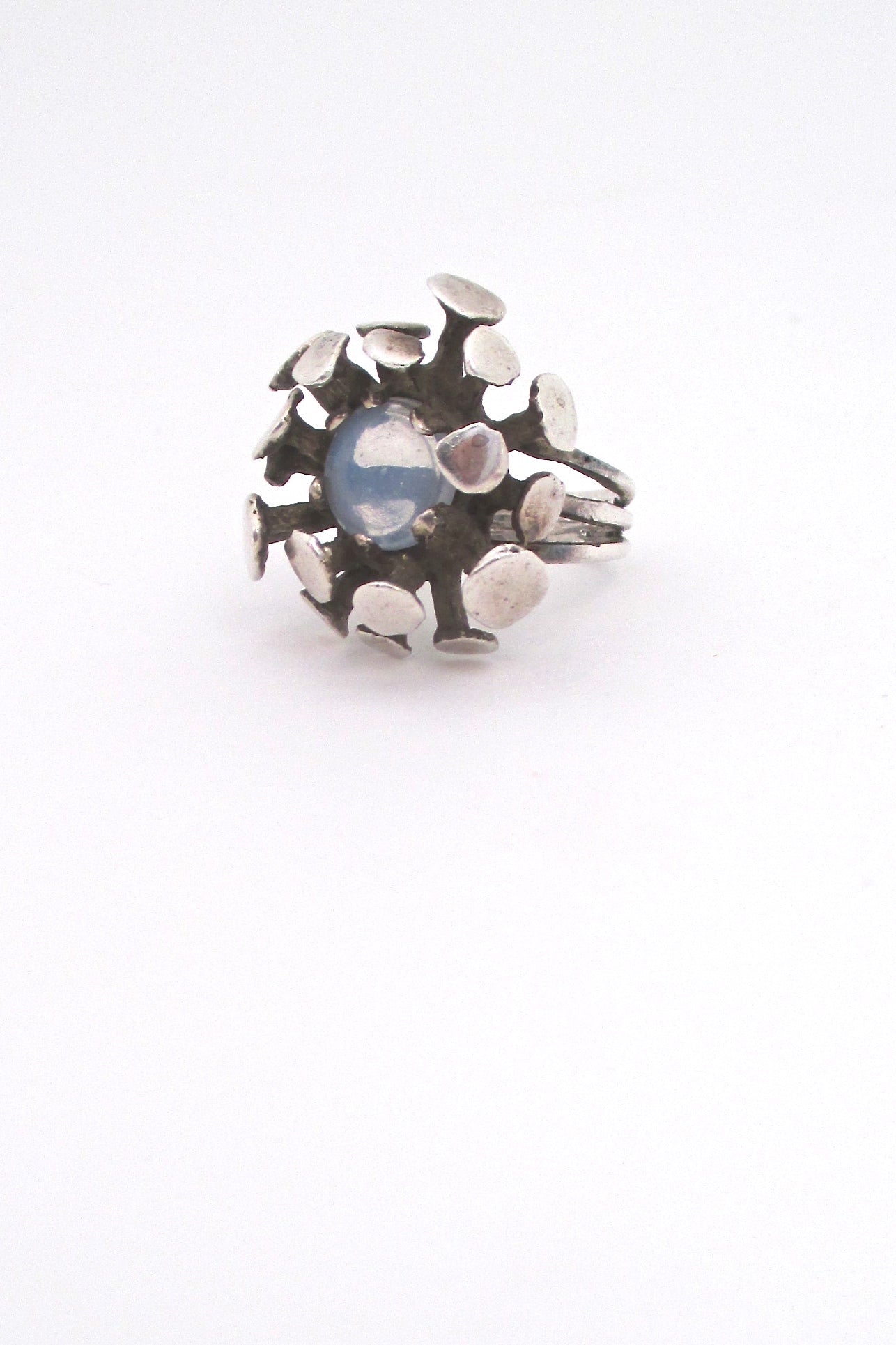 sterling and moonstone atomic ring