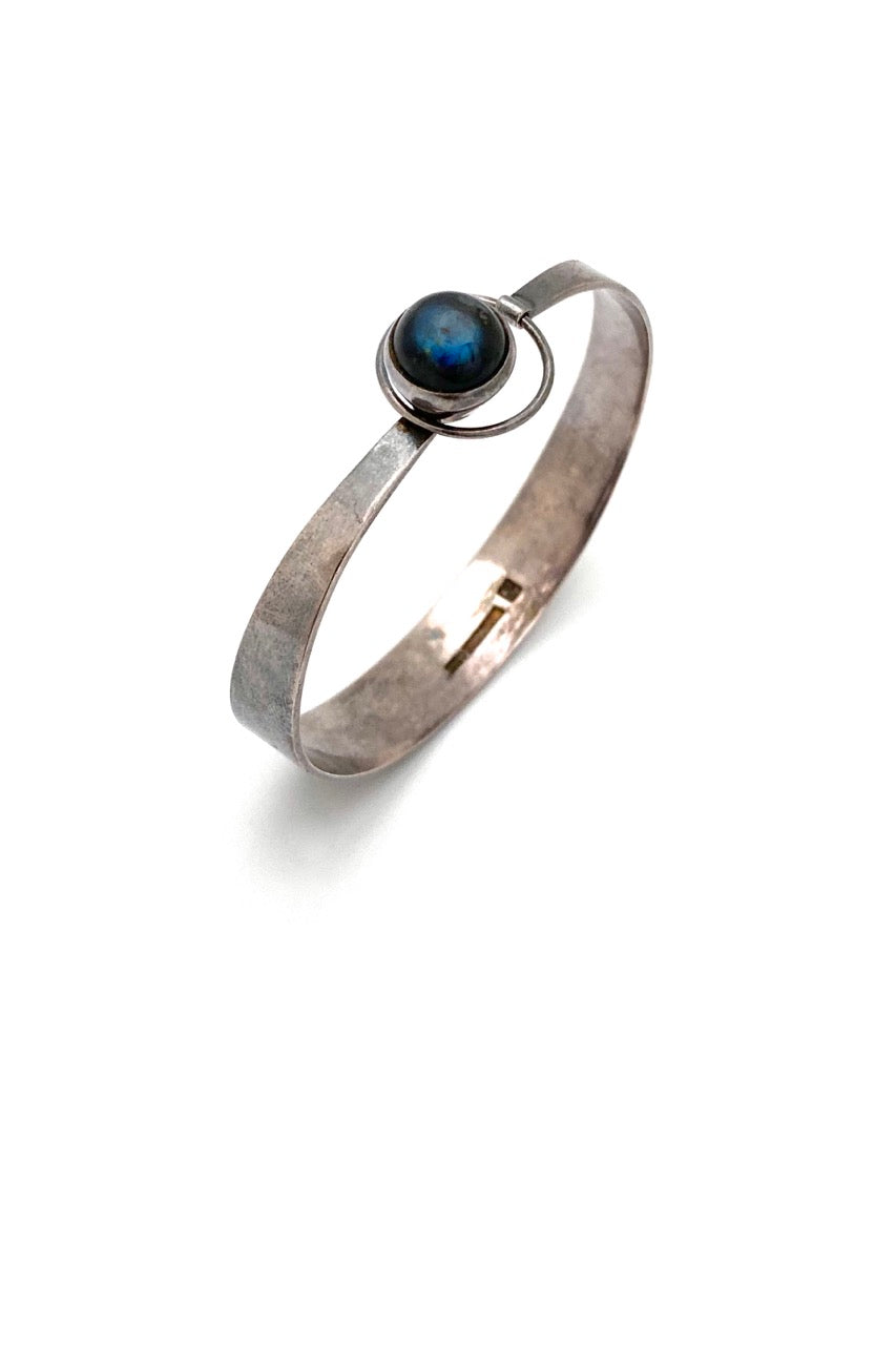 Kaunis Koru Finland vintage silver labradorite bracelet Scandinavian Modernist jewelry design