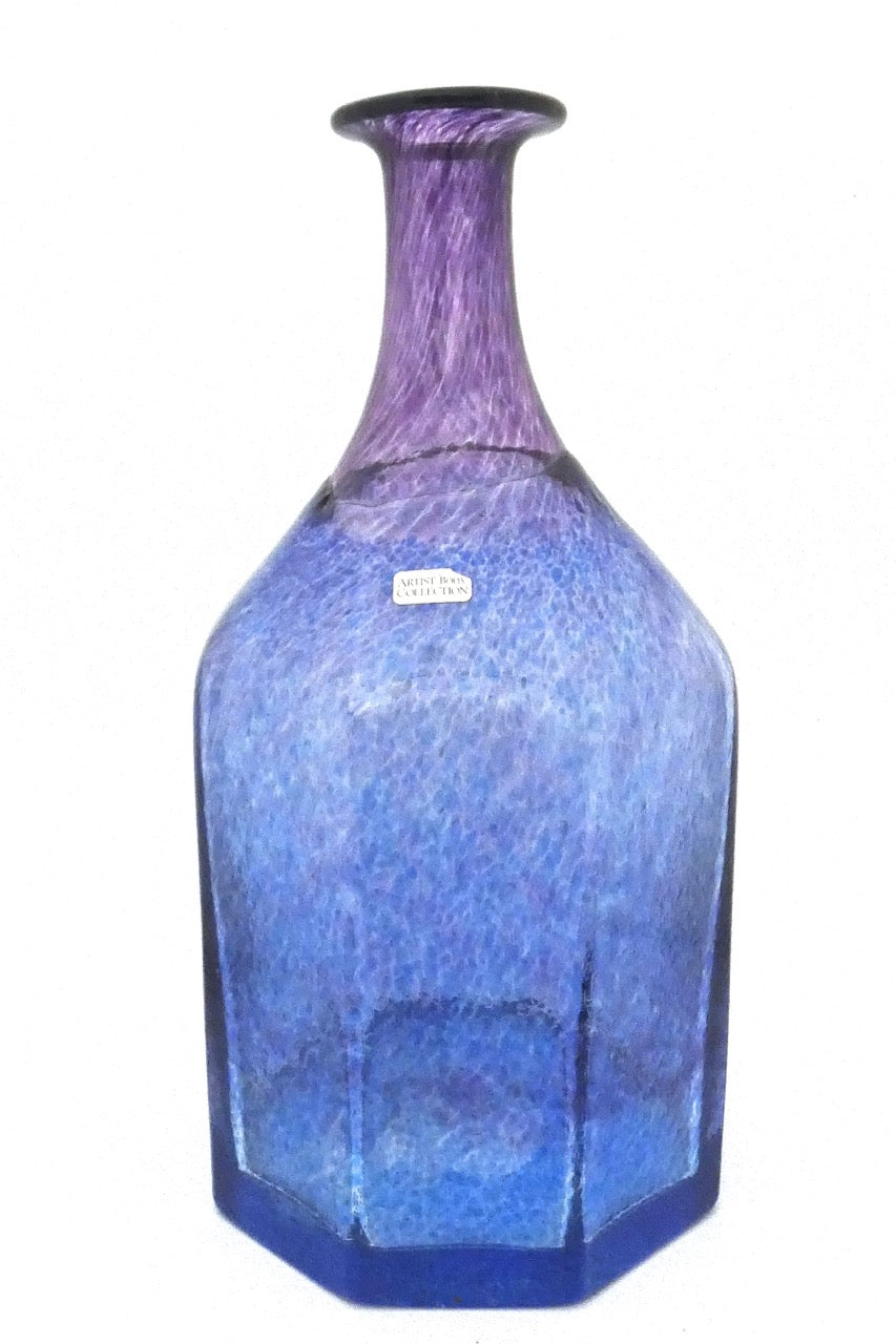 Bertil Vallien for Kosta Boda Sweden vintage glass Artist Collection extra large Antikva vase # 5 signed Scandinavian Modern design