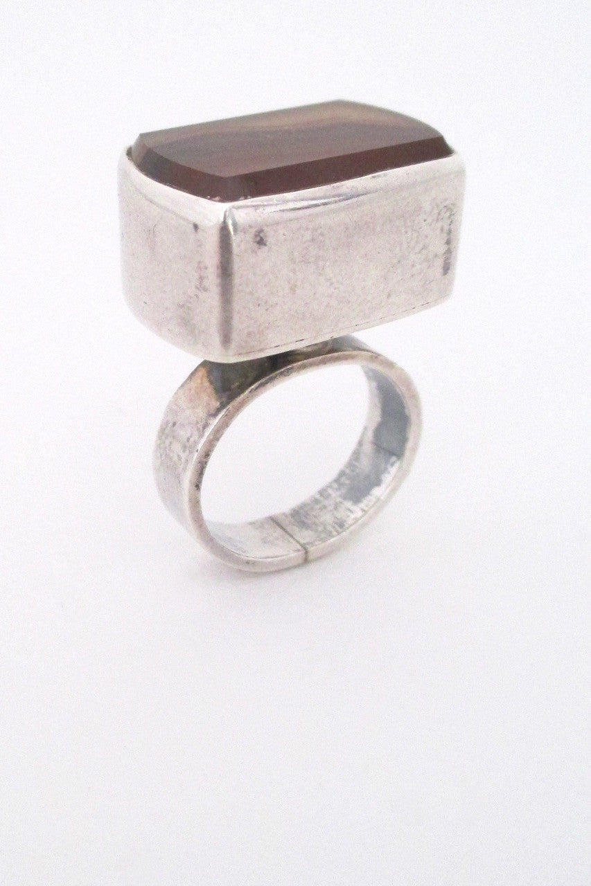 Lisbeth Nordskov Denmark Scandinavian Modern large agate ring Nordic design