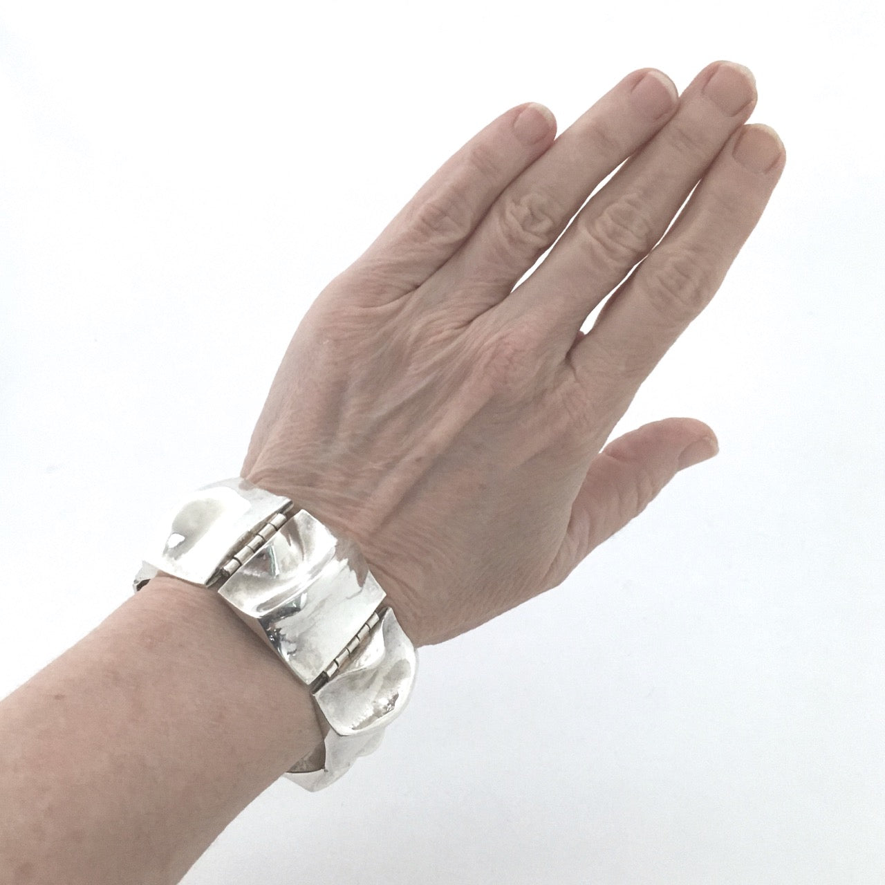 Matti Hyvarinen wide & deeply textured bracelet ~ 1970