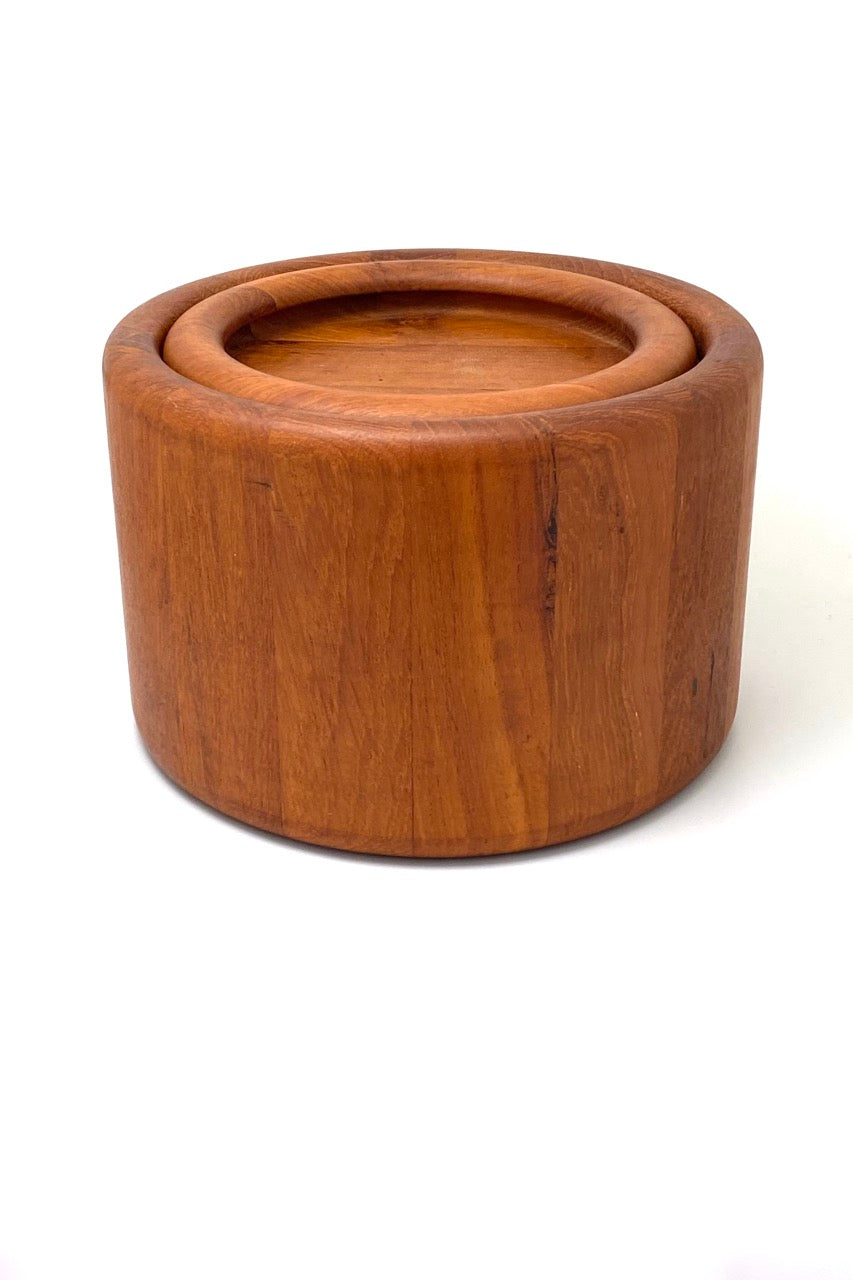 Nissen Denmark vintage teak ice bucket Scandinavian Modern design