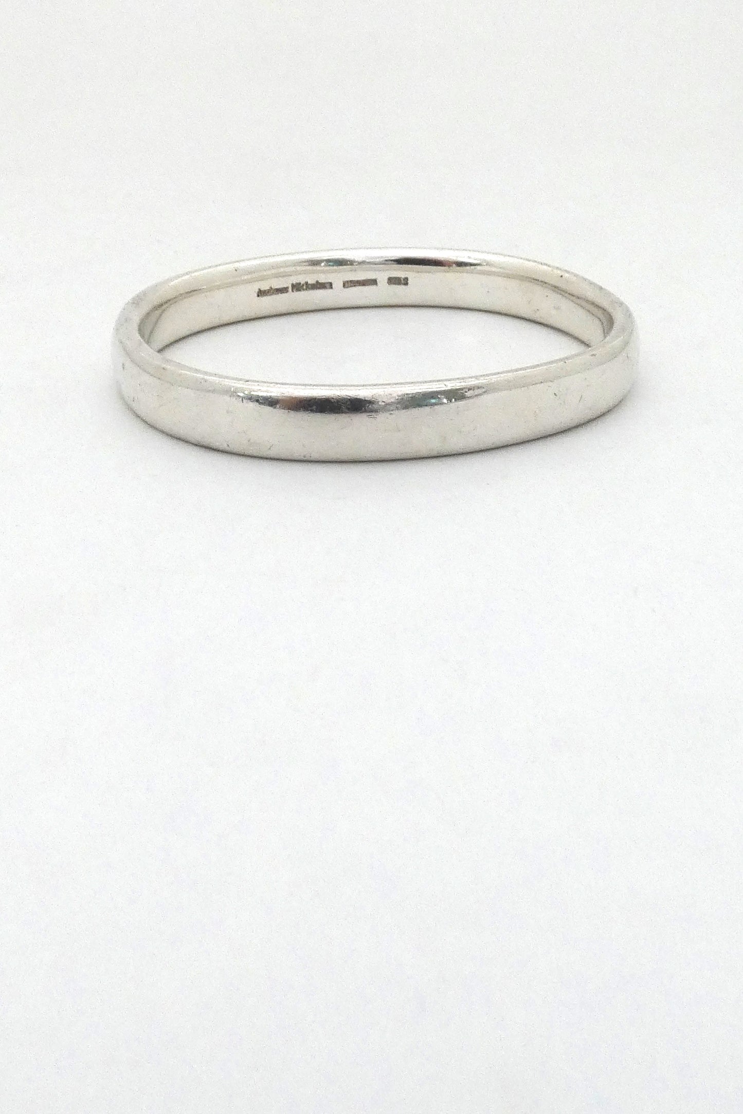 profile Andreas Mikkelsen Denmark vintage very heavy silver bangle bracelet Scandinavian Modernist design jewelry