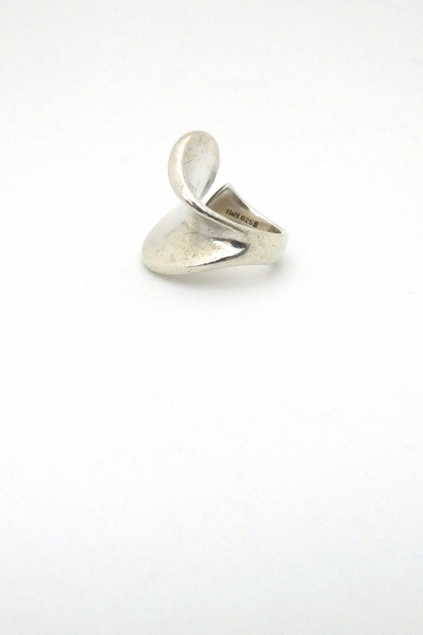 profile Georg Jensen Hans Hansen Denmark large vintage silver ring Scandinavian Modernist jewelry design