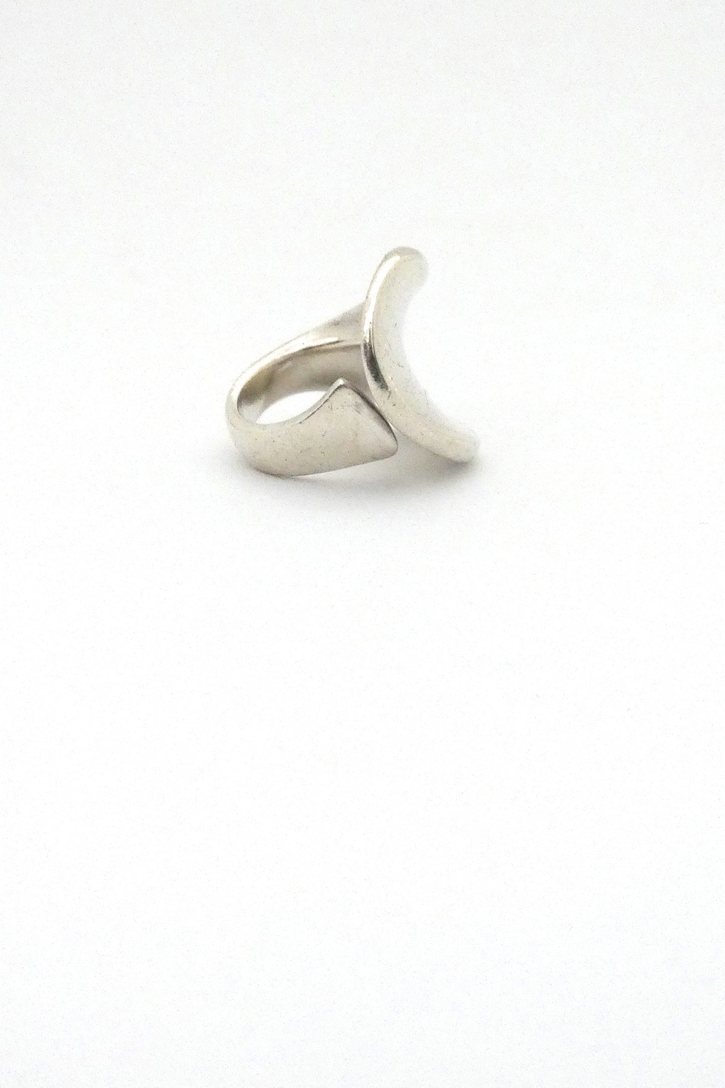 detail Georg Jensen Hans Hansen Denmark large vintage silver ring Scandinavian Modernist jewelry design