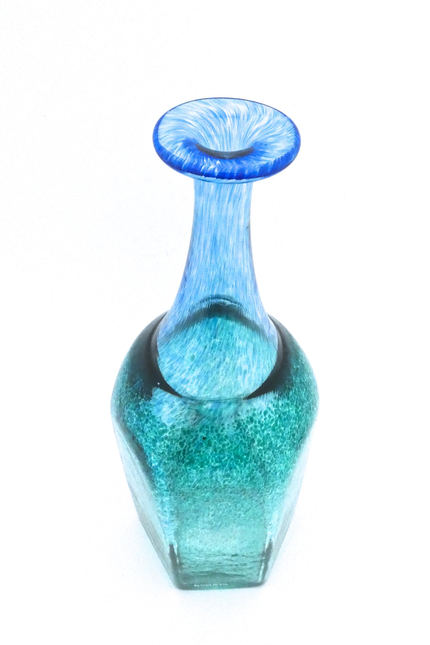 detail Bertil Vallien for Kosta Boda Sweden vintage glass Artist Collection large Antikva vase # 4 signed Scandinavian Modern design