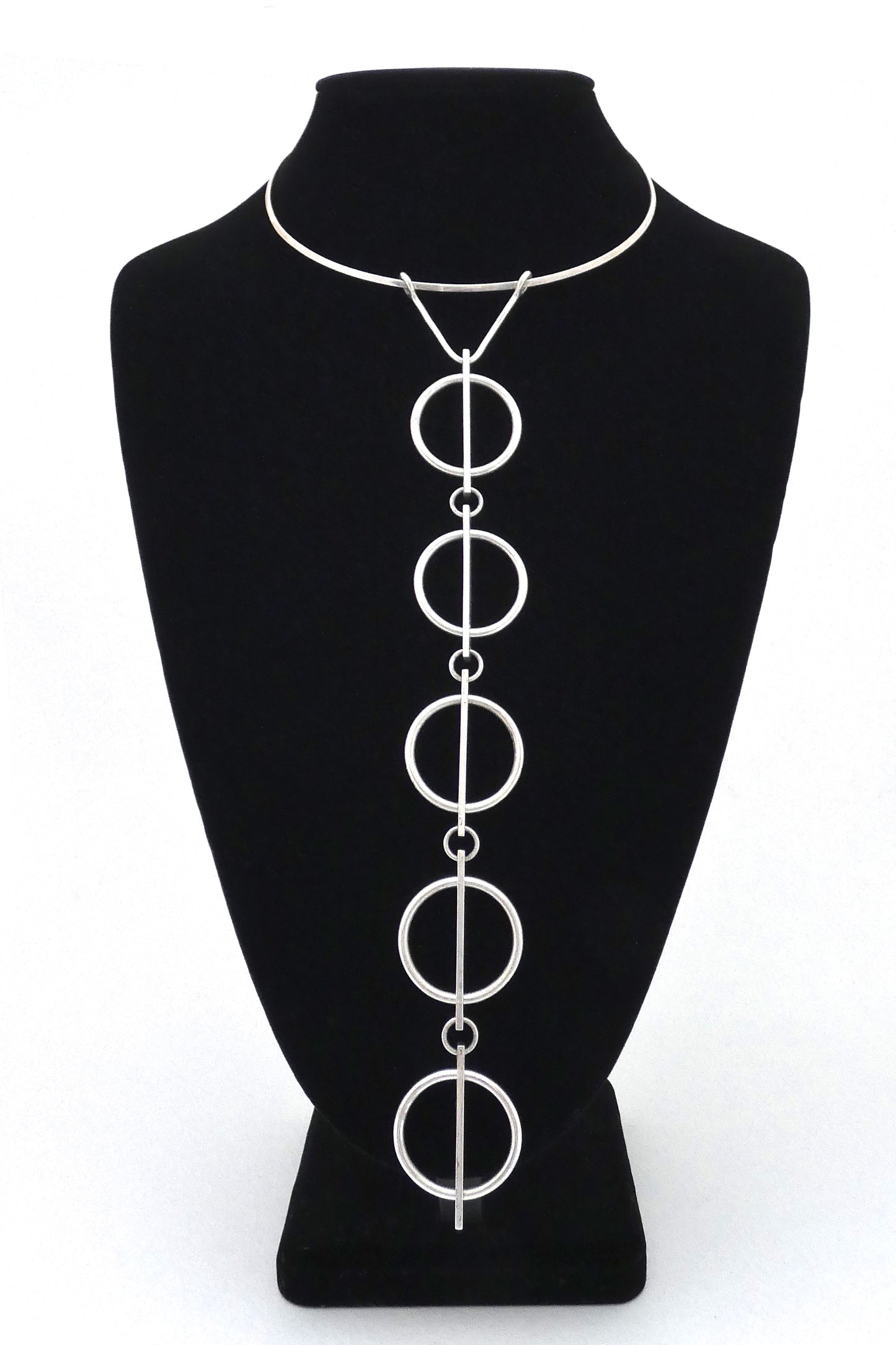 Hans Hansen Denmark vintage extra long rare pendant necklace by Bent Exner Scandinavian Modern design jewelry