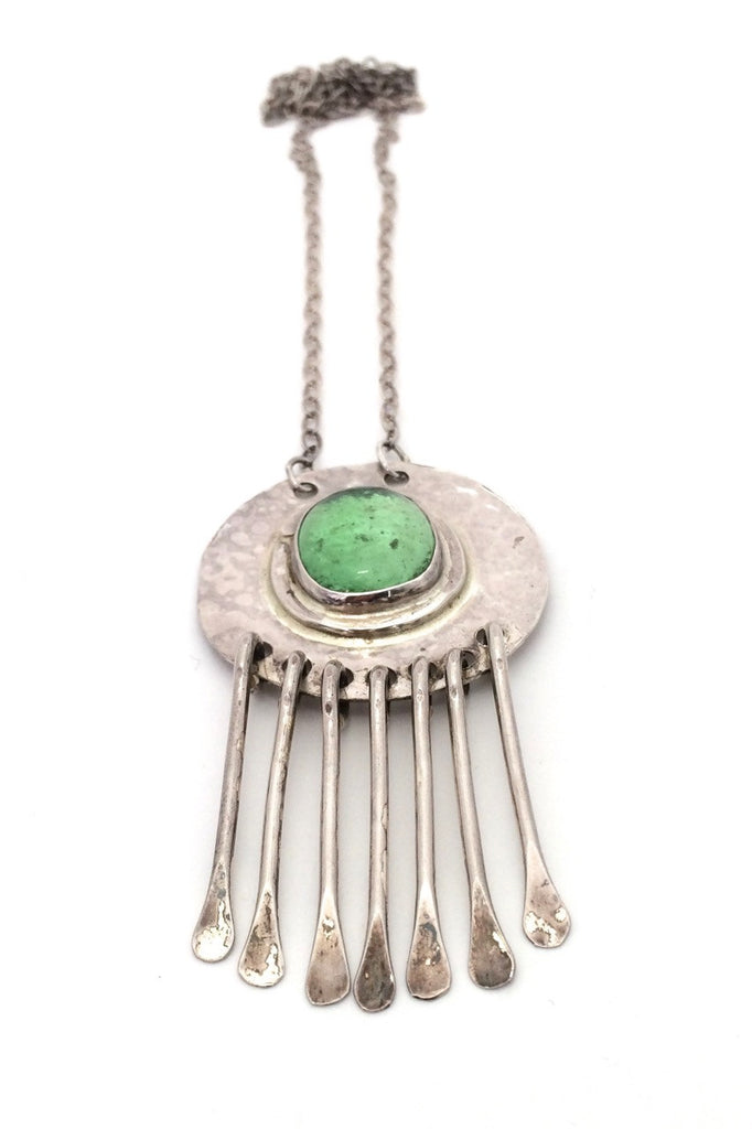 Rafael Canada rare sterling silver with pale clear green necklace