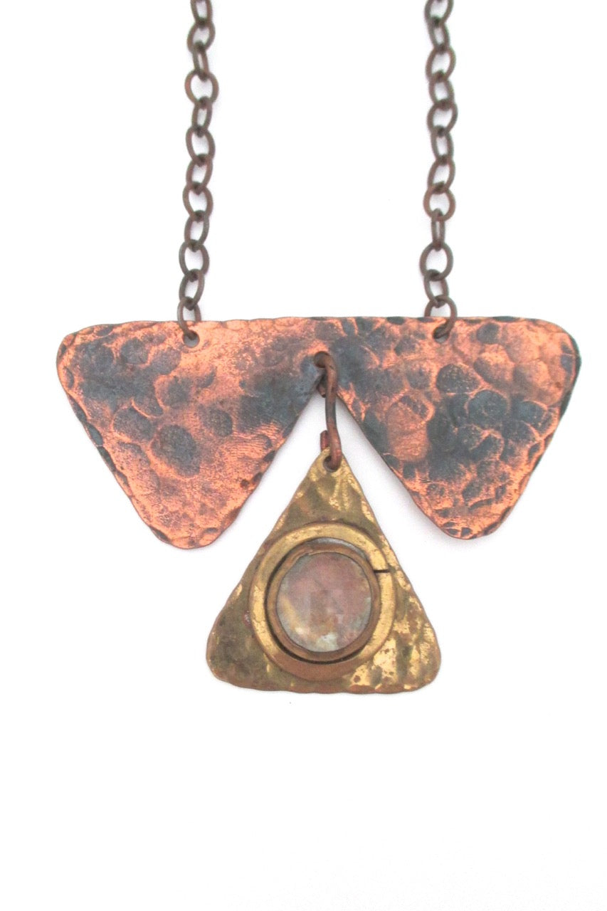 Rafael Alfandary Canada copper & brass kinetic pendant necklace (clear)