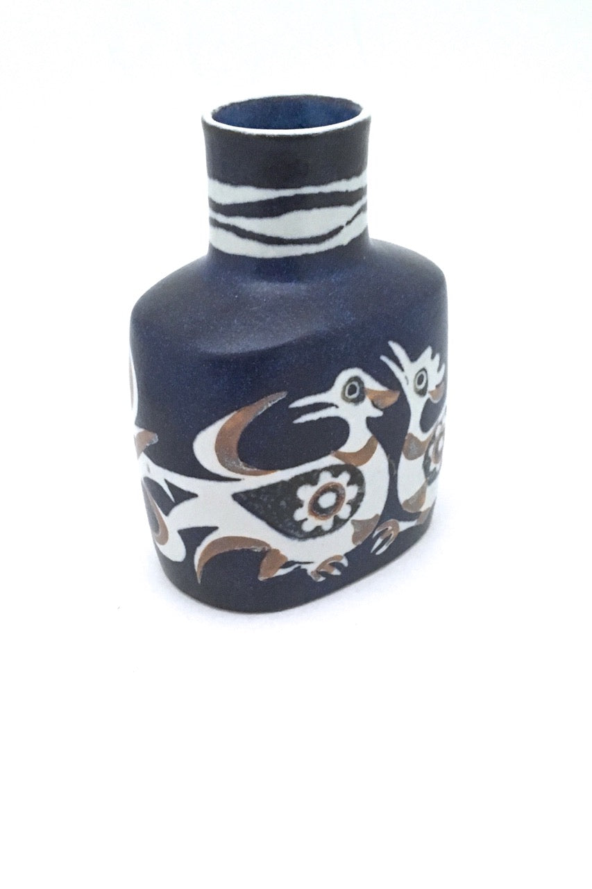detail Royal Copenhagen Denmark vintage ceramic faience Baca bird vase 2 by Nils Thorsson Scandinavian Modern design
