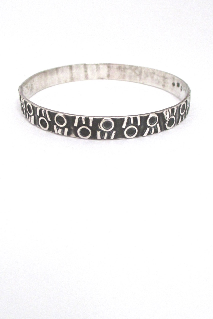 Rytosztuka Poland vintage Modernist silver bangle bracelet 1 mid century jewelry design