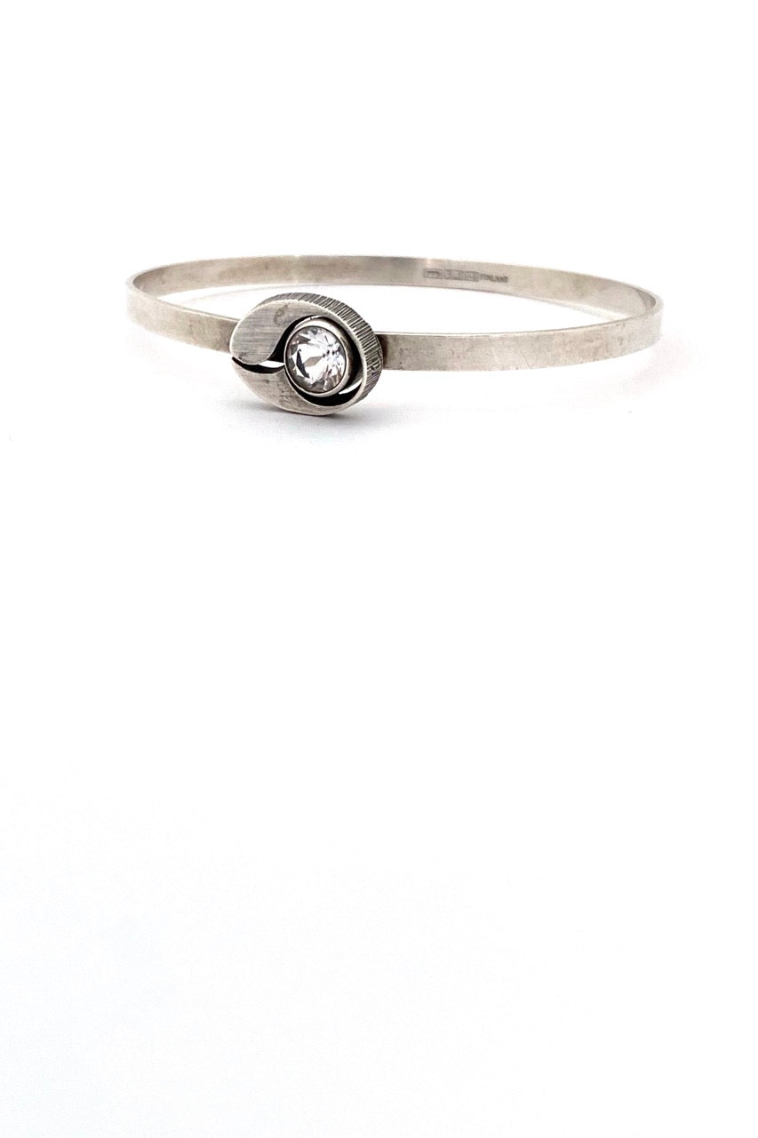 Sten and Laine Finland vintage silver rock crystal bracelet Karl Laine 1978 Scandinavian Modernist jewelry design
