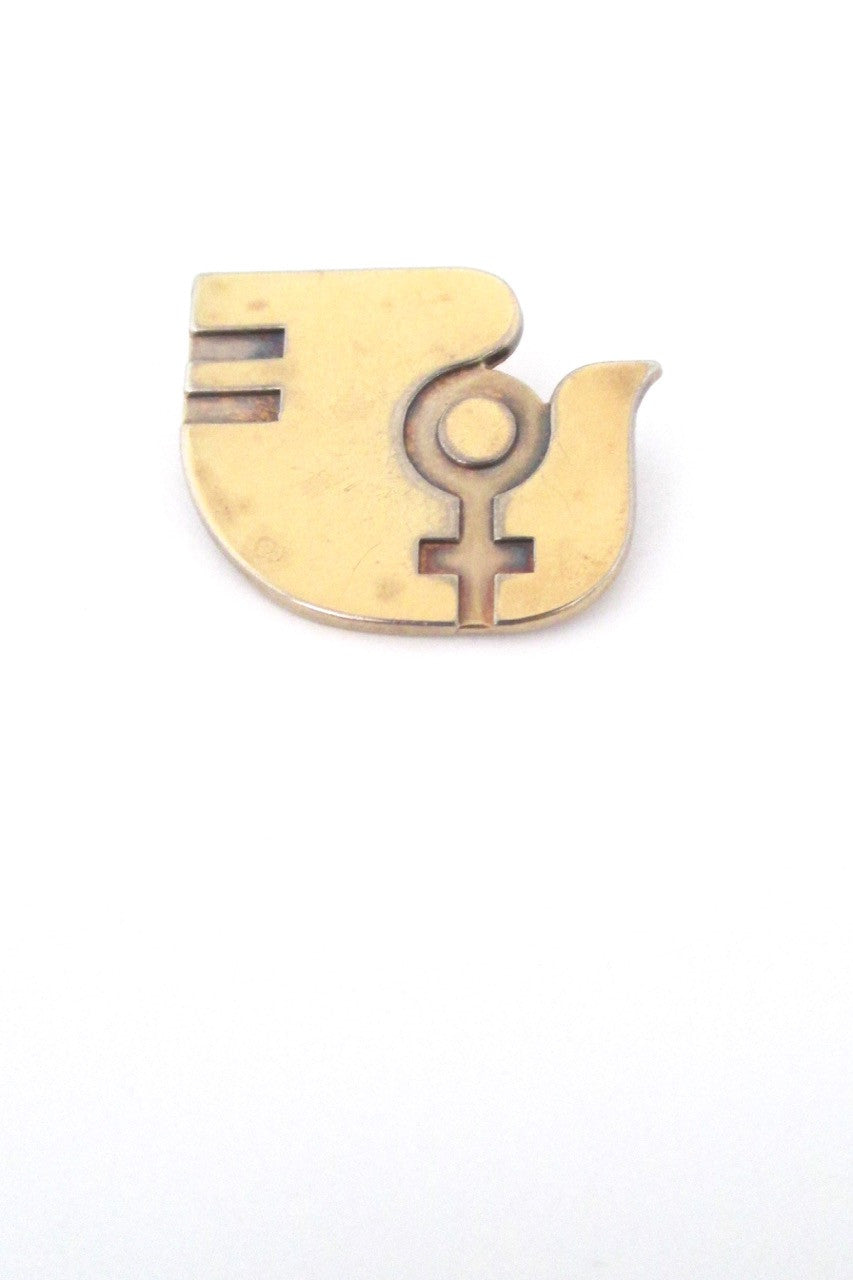 Tiffany and Company USA vintage silver 1975 International Women's Year logo brooch