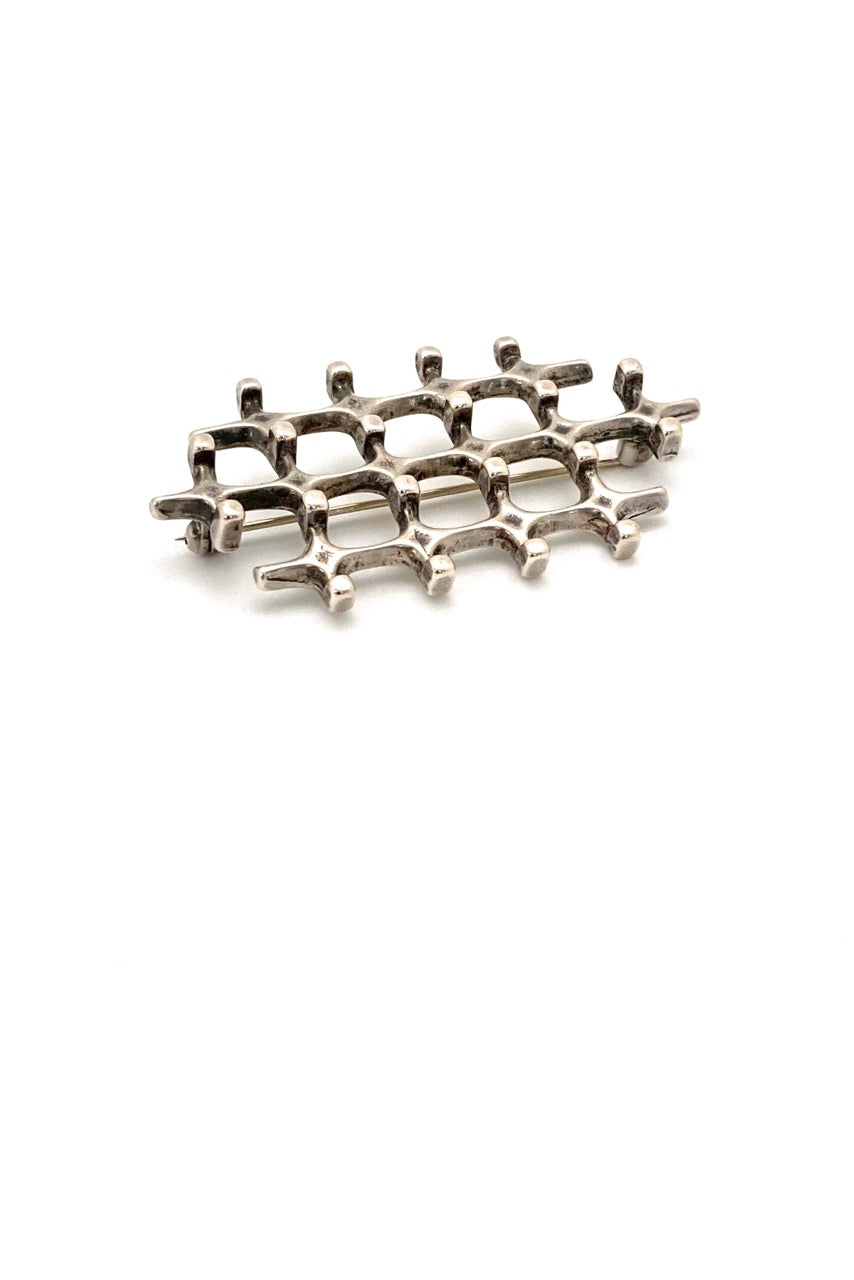 Uni David-Andersen Norway vintage silver brooch Marianne Berg Scandinavian Modernist jewelry design