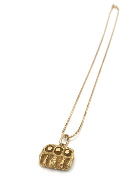 Walter Schluep 18k gold brutalist pendant