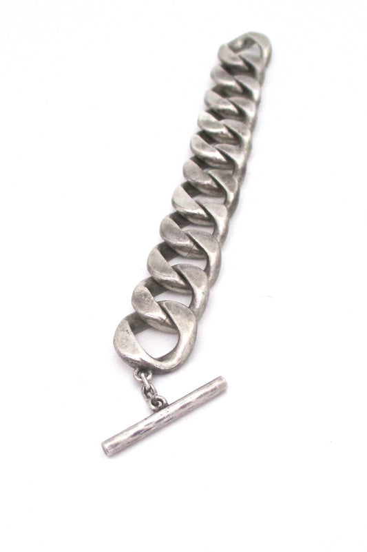 Walter Schluep Canada vintage modernist heavy silver large link bracelet