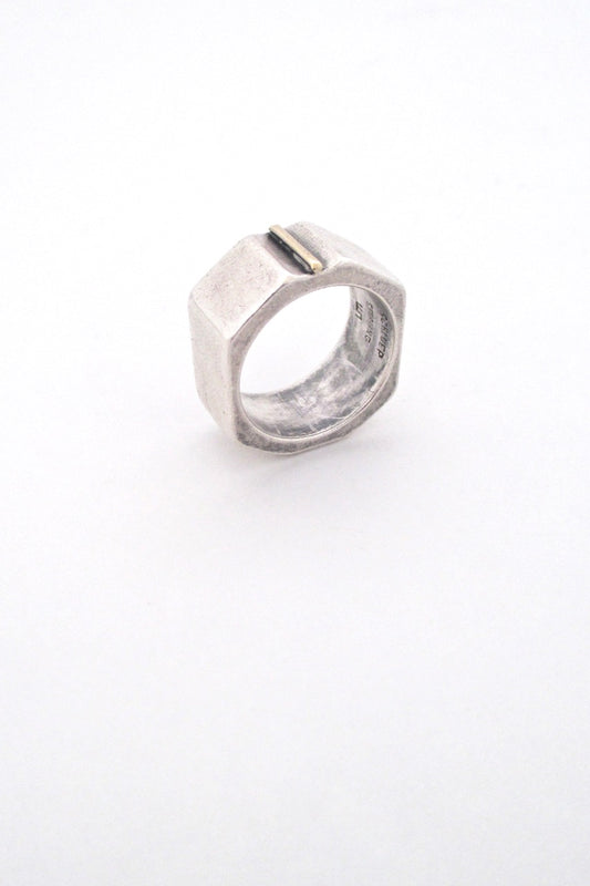 Walter Schluep Canada vintage silver gold wide ring