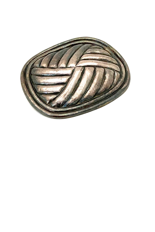 William Spratling Taxco Mexico vintage silver large Petate brooch Modernist jewelry design