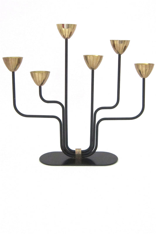 Ystad Metall Sweden vintage modernist candelabra by Gunnar Ander