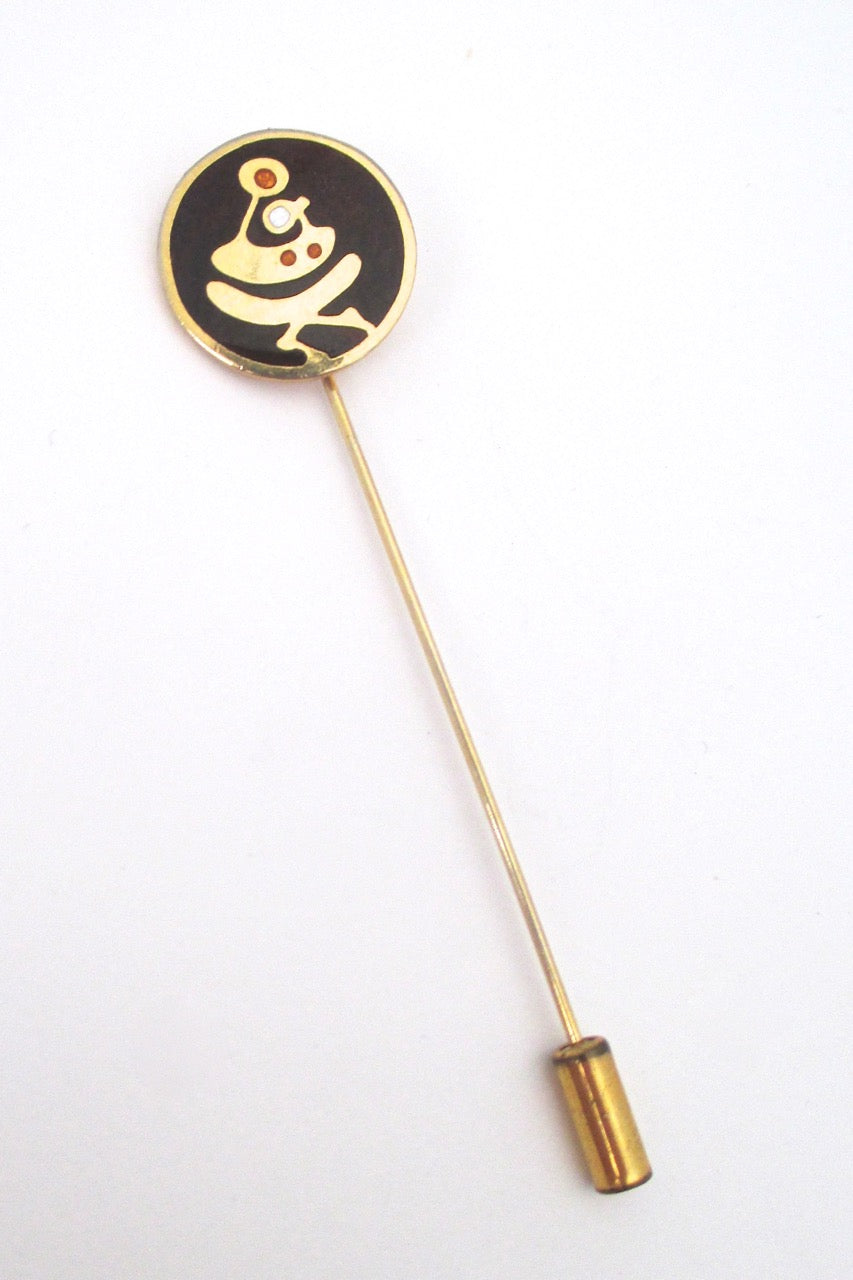 de Passille Sylvestre Canada vintage enamel mother and child stick pin