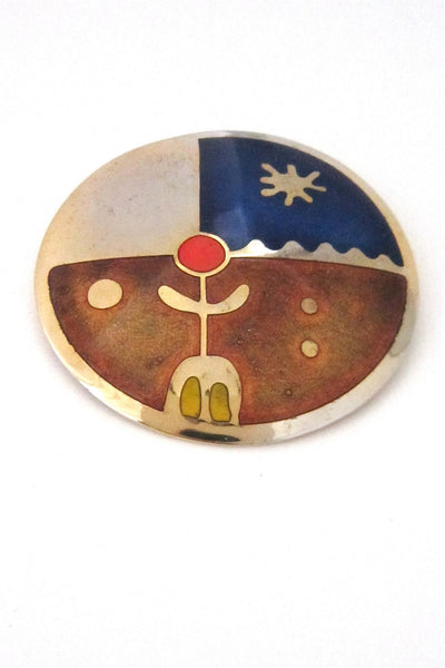 de Passille-Sylvestre Canadaian Modernist large enamel brooch