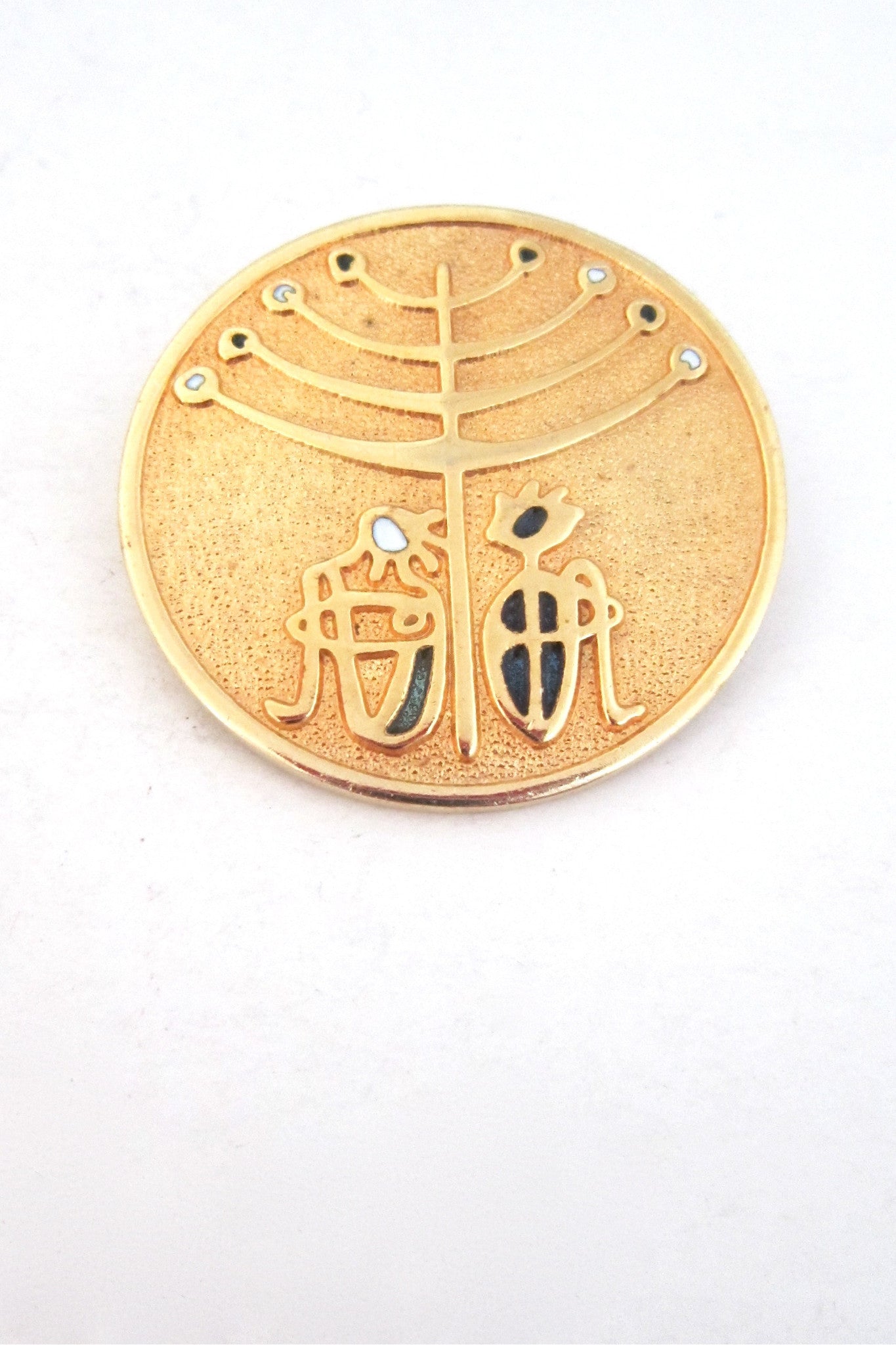 de Passille-Sylvestre Canada vintage enamel "shelter" brooch