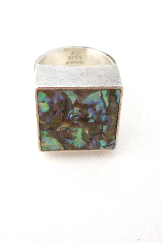 detail Arne Johansen Denmark large vintage silver ring