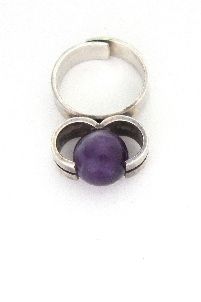 Elis Kauppi Finland silver & amethyst ring