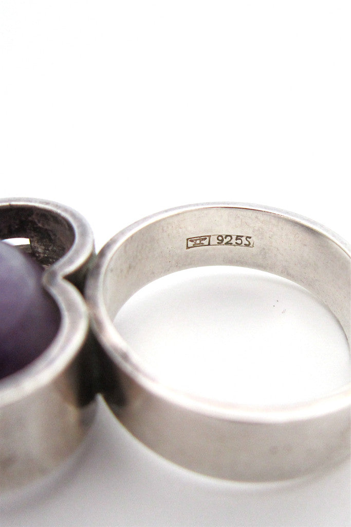 Elis Kauppi for Kupittaan Kulta silver & amethyst ring