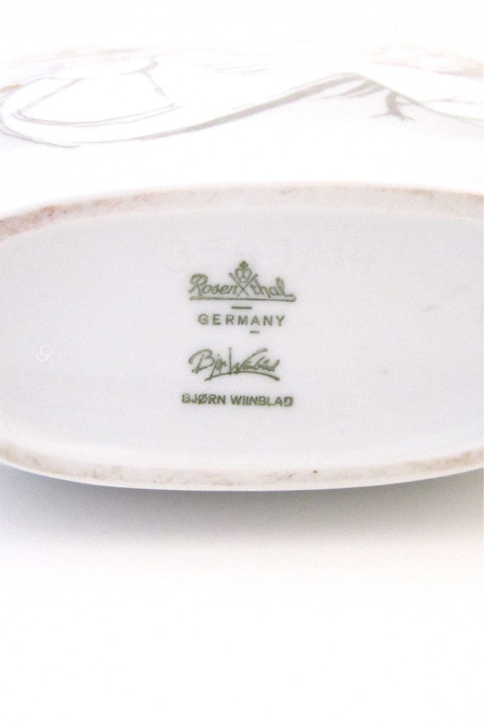 Bjorn Wiinblad 'birds' porcelain vase by Rosenthal