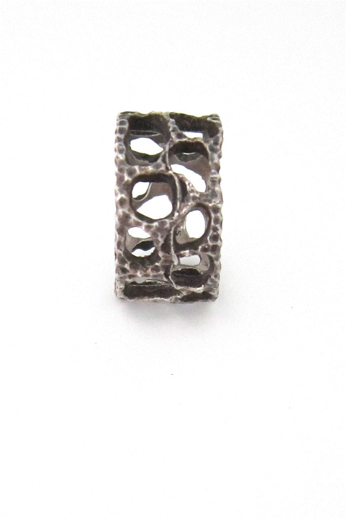 vintage silver brutalist ring