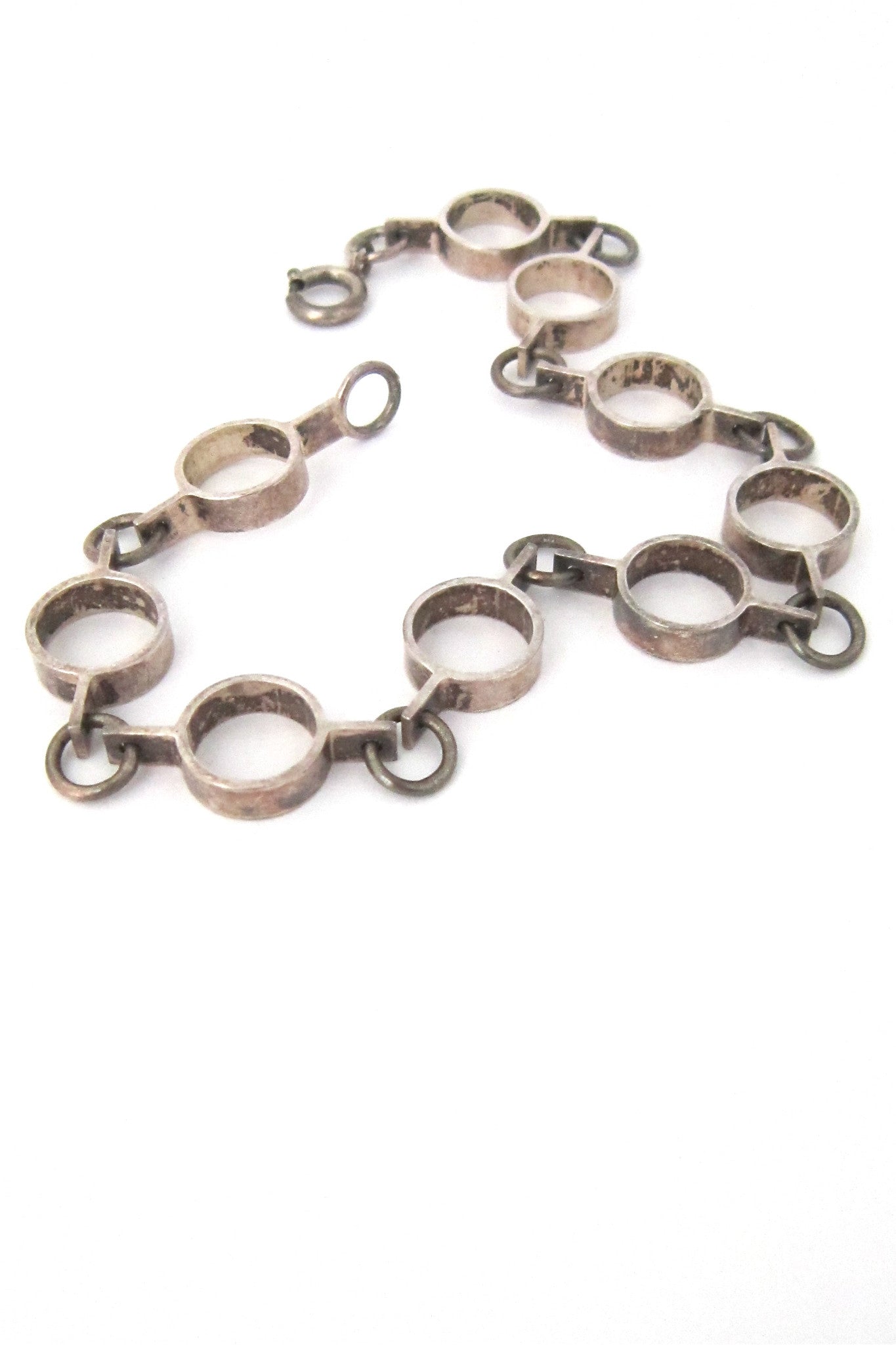 Kultateollisuus Ky Finland vintage silver modernist circles bracelet