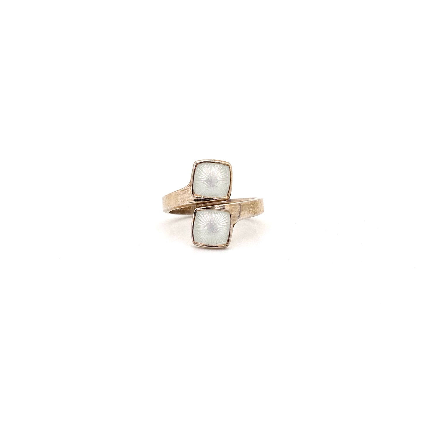 detail Aksel Holmsen Norway vintage silver white enamel ring Scandinavian Modernist jewelry design