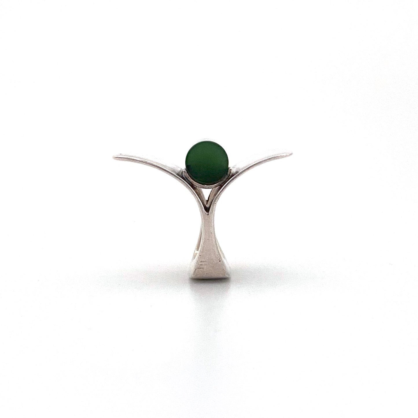 Andreas Mikkelsen exceptional silver & nephrite jade large ring