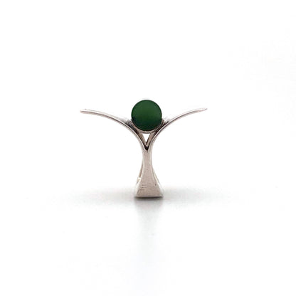Andreas Mikkelsen exceptional silver & nephrite jade large ring