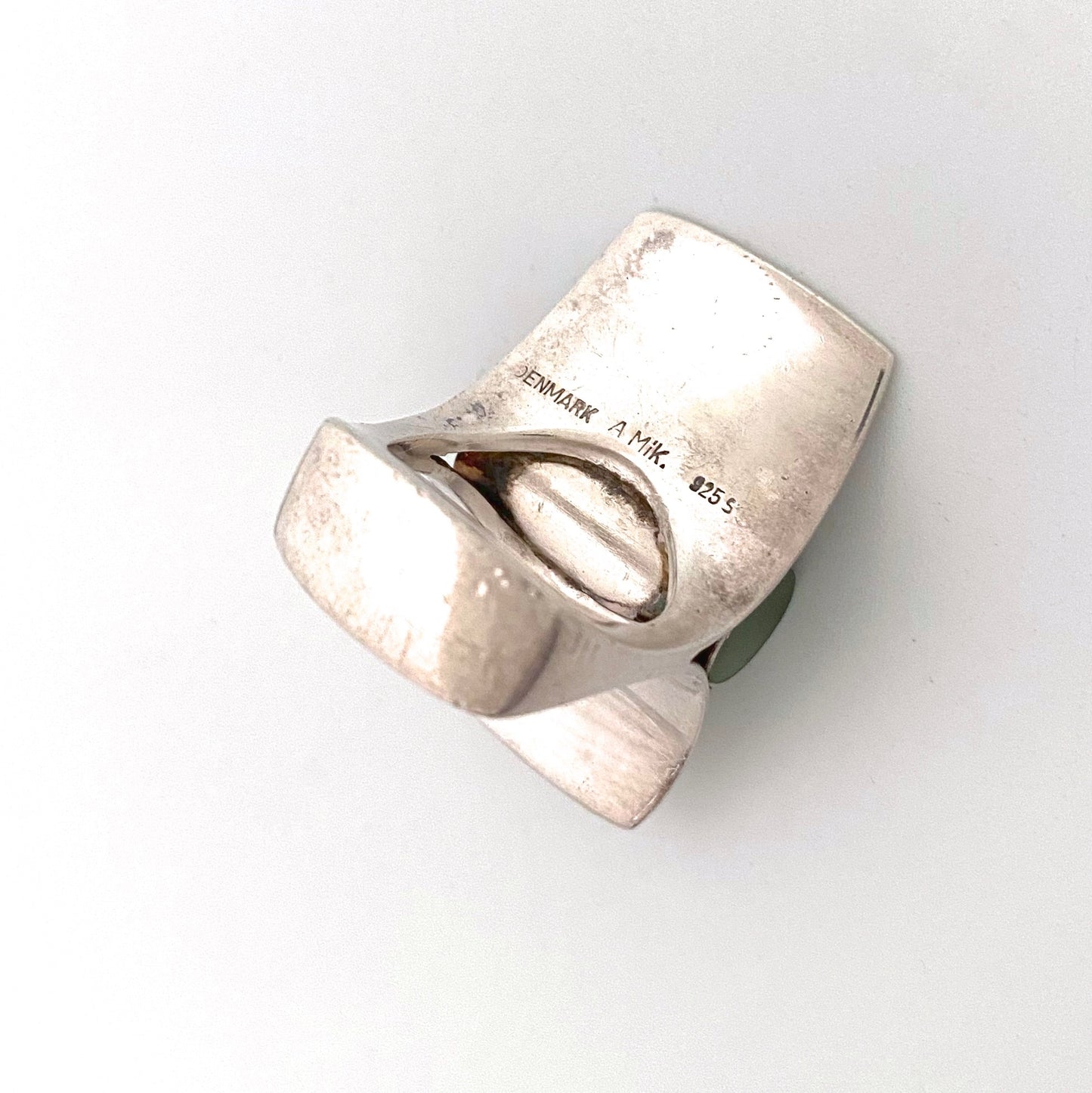 Andreas Mikkelsen exceptional silver & nephrite jade large ring