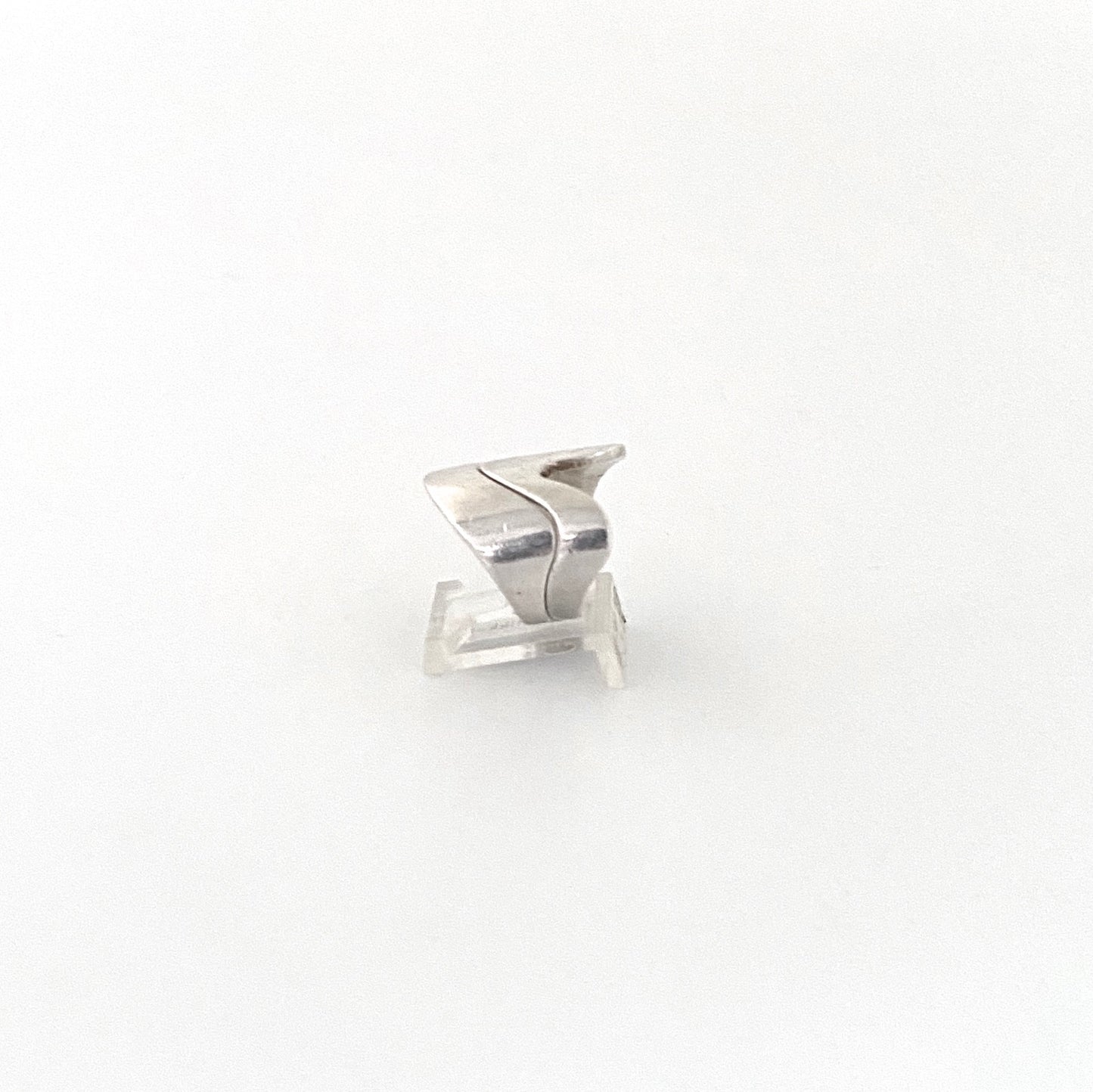 profile Andreas Mikkelsen Denmark vintage silver double ring Scandinavian Modernist jewelry design