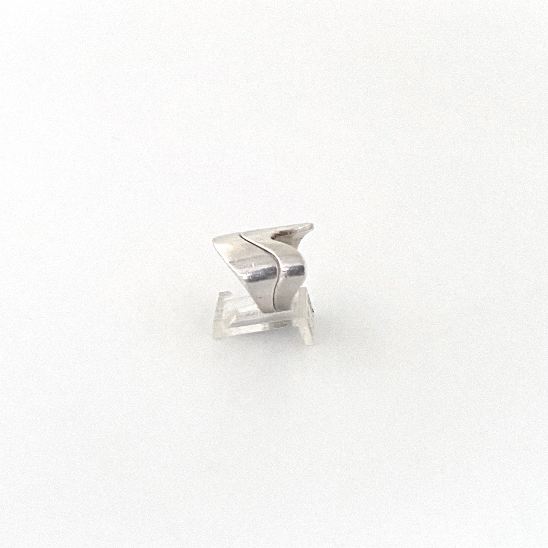 profile Andreas Mikkelsen Denmark vintage silver double ring Scandinavian Modernist jewelry design