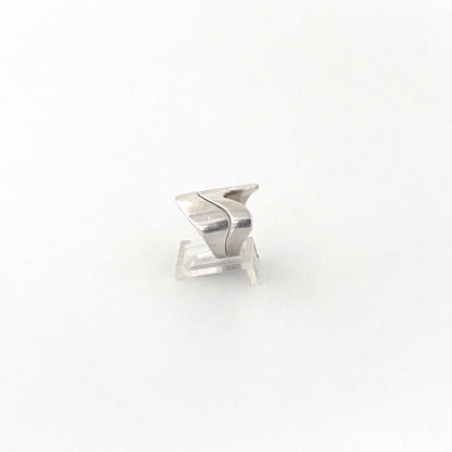 profile Andreas Mikkelsen Denmark vintage silver double ring Scandinavian Modernist jewelry design