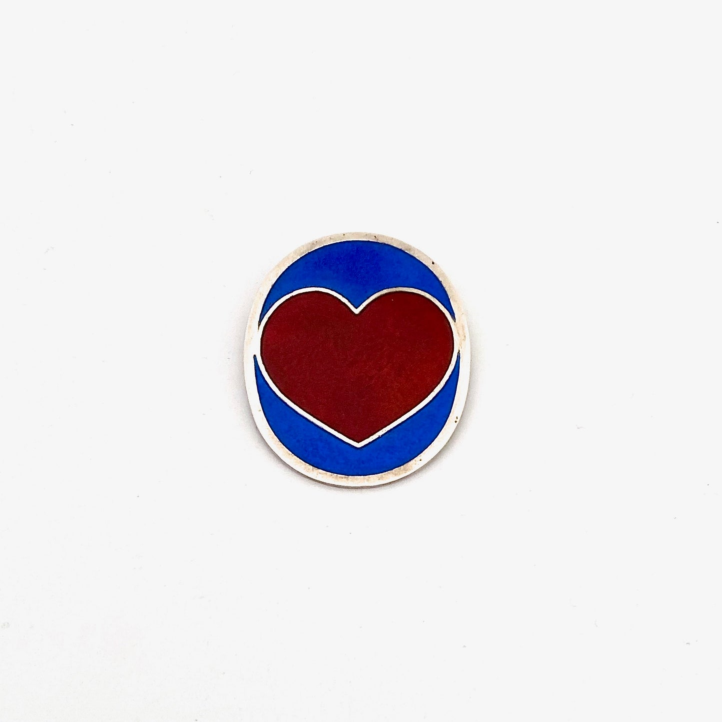 Per Arnoldi for Anton Michelsen large enamel heart pendant ~ 1970s